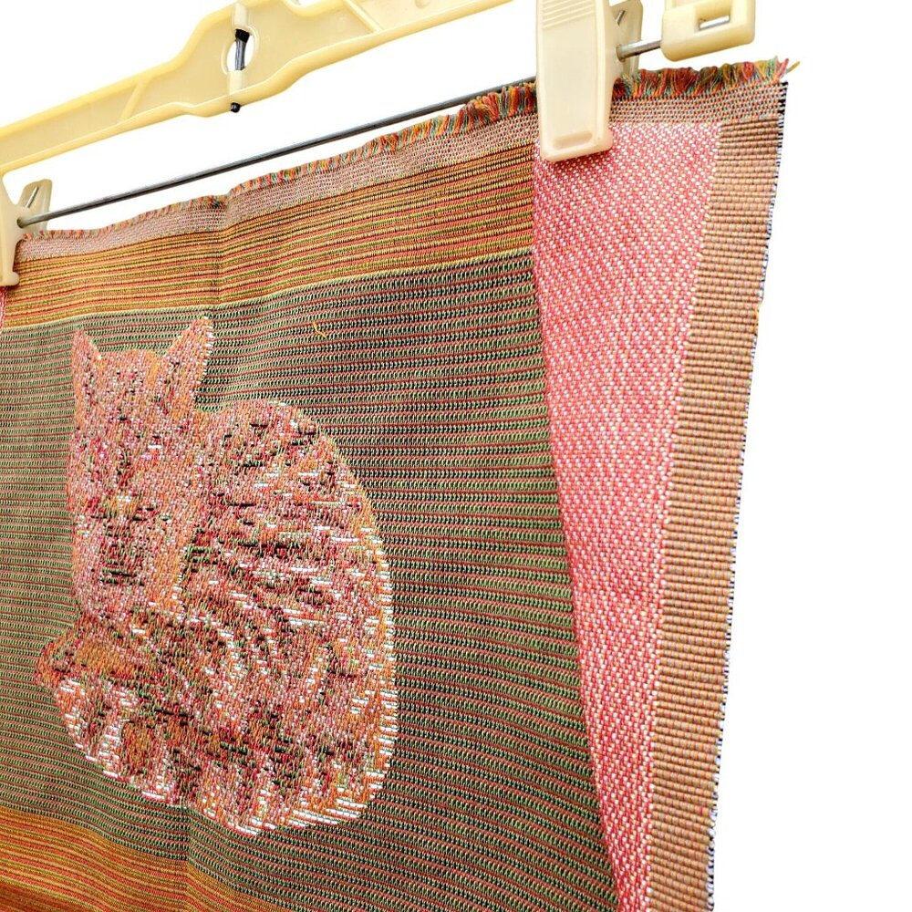 Vintage Art de Lys French Woven Cat Tapestry Pillow Panel Textile 15x20 Beige - Picture 8 of 13